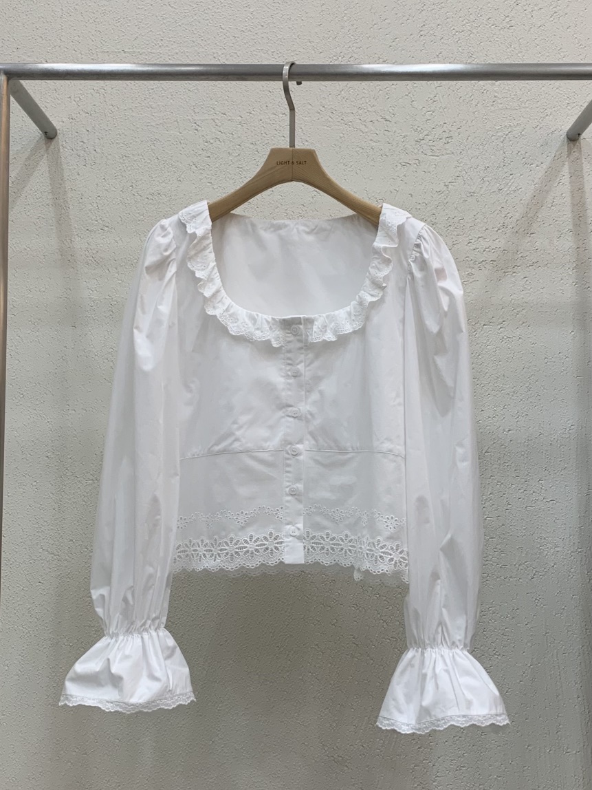 LIGHT AND SALT東大門直郵㊣女裝新款熱賣襯衫蕾絲衫春款蕾絲LIGHT AND SALT襯衫/蕾絲衫圖色1