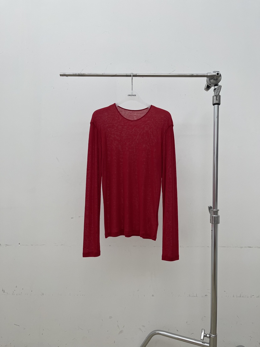 ATMOSPHERE韓國代購㊣女士新款熱賣推薦時尚長袖T恤羊毛透明ATMOSPHERE/BLING長袖T恤圖色2