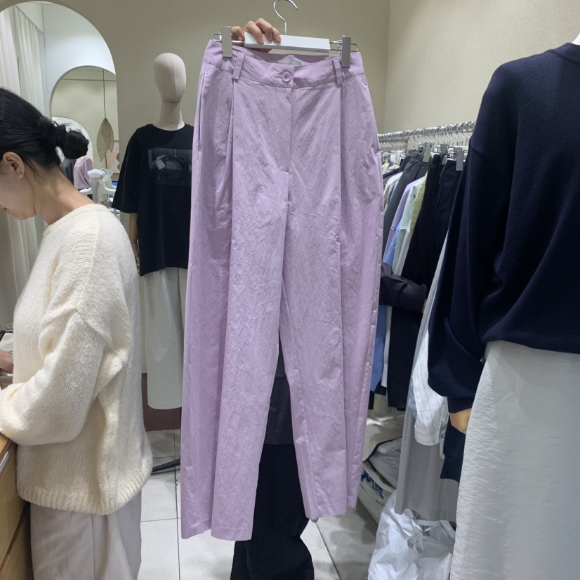 BROCCOLISALAD韓國代購㊣女裝新品熱賣26春夏推薦時尚休閑褲BROCCOLISALAD休閑褲圖色2