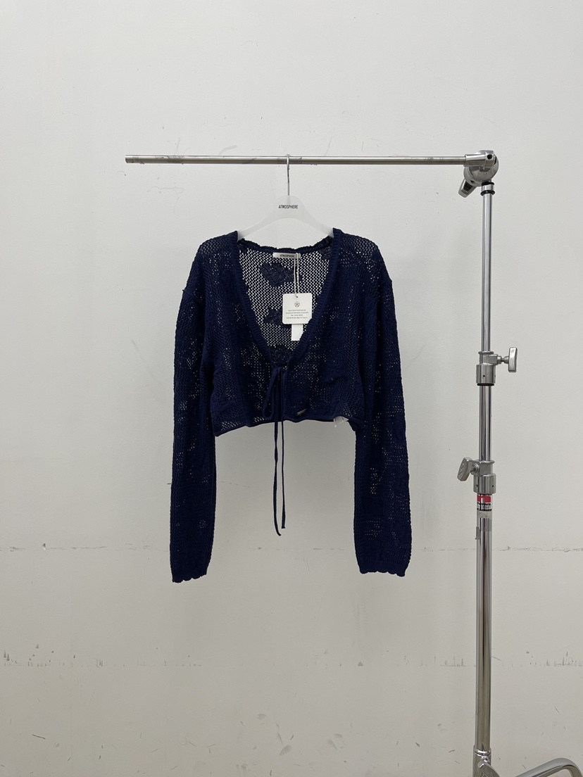 ATMOSPHERE㊣東大門實拍女裝新款真品時尚人氣26春夏針織衫開衫ATMOSPHERE/BLING針織衫圖色3藏藍