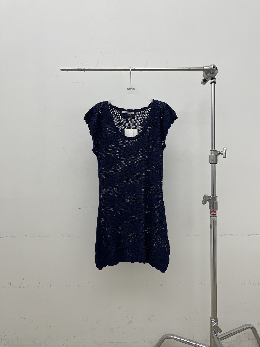 ATMOSPHERE韓國代購㊣女士新款人氣26春夏休閑真品熱賣連衣裙ATMOSPHERE/BLING連衣裙圖色3藏藍