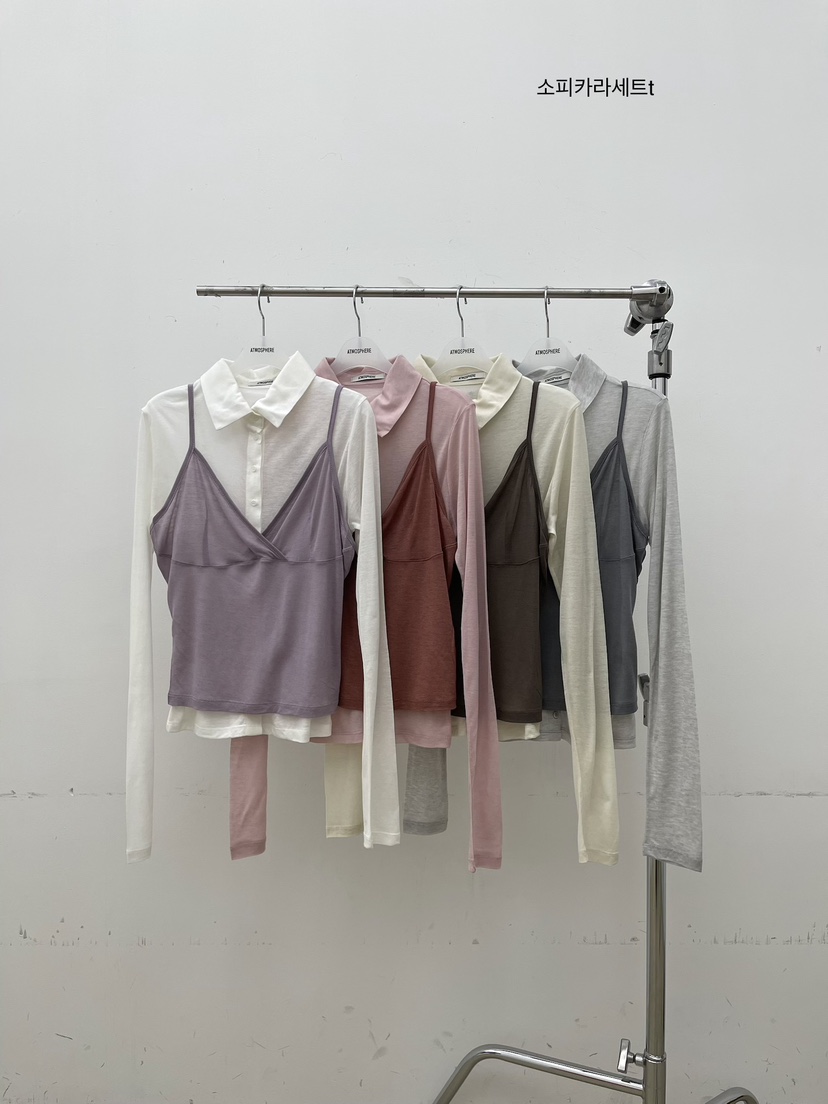 ATMOSPHERE東大門直郵㊣女裝新款時尚熱賣真品長袖T恤假兩件ATMOSPHERE/BLING長袖T恤