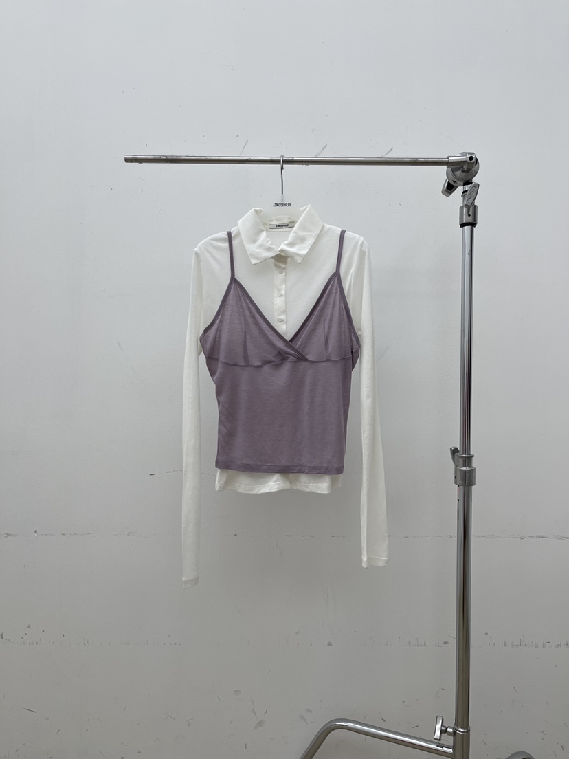 ATMOSPHERE東大門直郵㊣女裝新款時尚熱賣真品長袖T恤假兩件ATMOSPHERE/BLING長袖T恤圖色1白