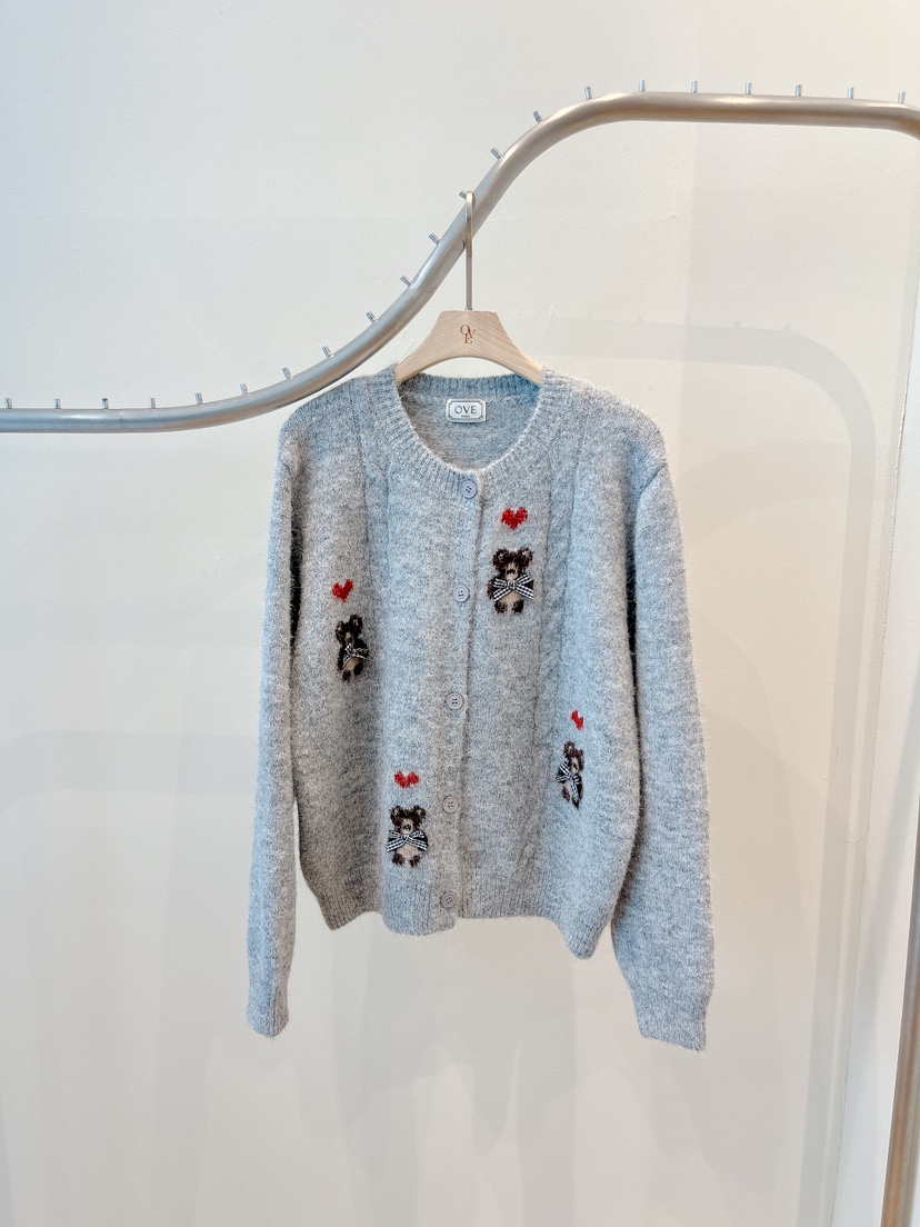 OVE東大門直郵㊣女士新款時尚26春夏真品休閑職業針織衫開衫OVE針織衫圖色2