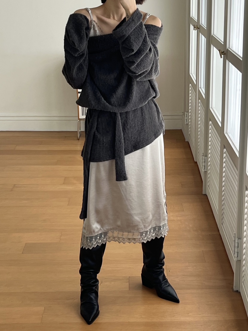 BEAMING SEOUL東大門直郵㊣女裝新款時尚職業針織衫含脖帶BEAMING SEOUL針織衫