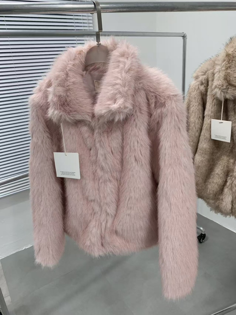 J CRANE-A㊣東大門實拍女裝新品職業休閑人氣短款大衣毛絨J CRANE短款大衣