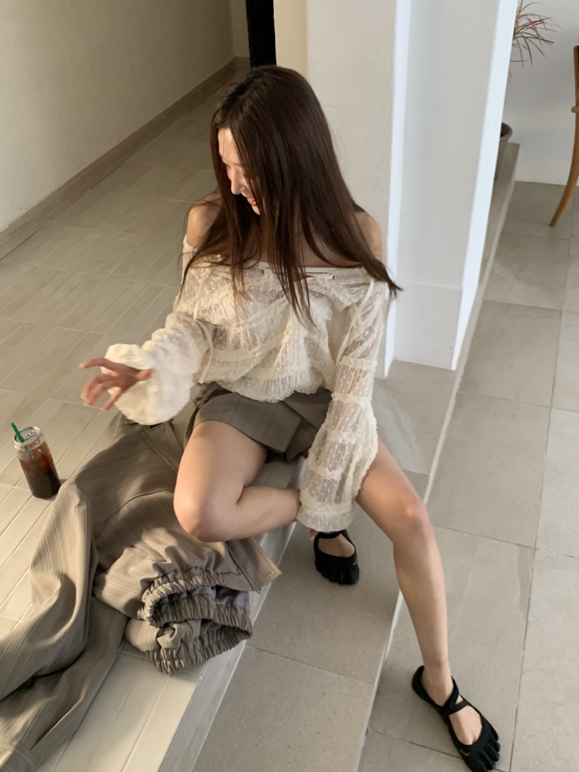 MURMUR韓國直郵㊣女士新品真品職業時尚休閑人氣襯衫蕾絲衫MURMUR襯衫/蕾絲衫