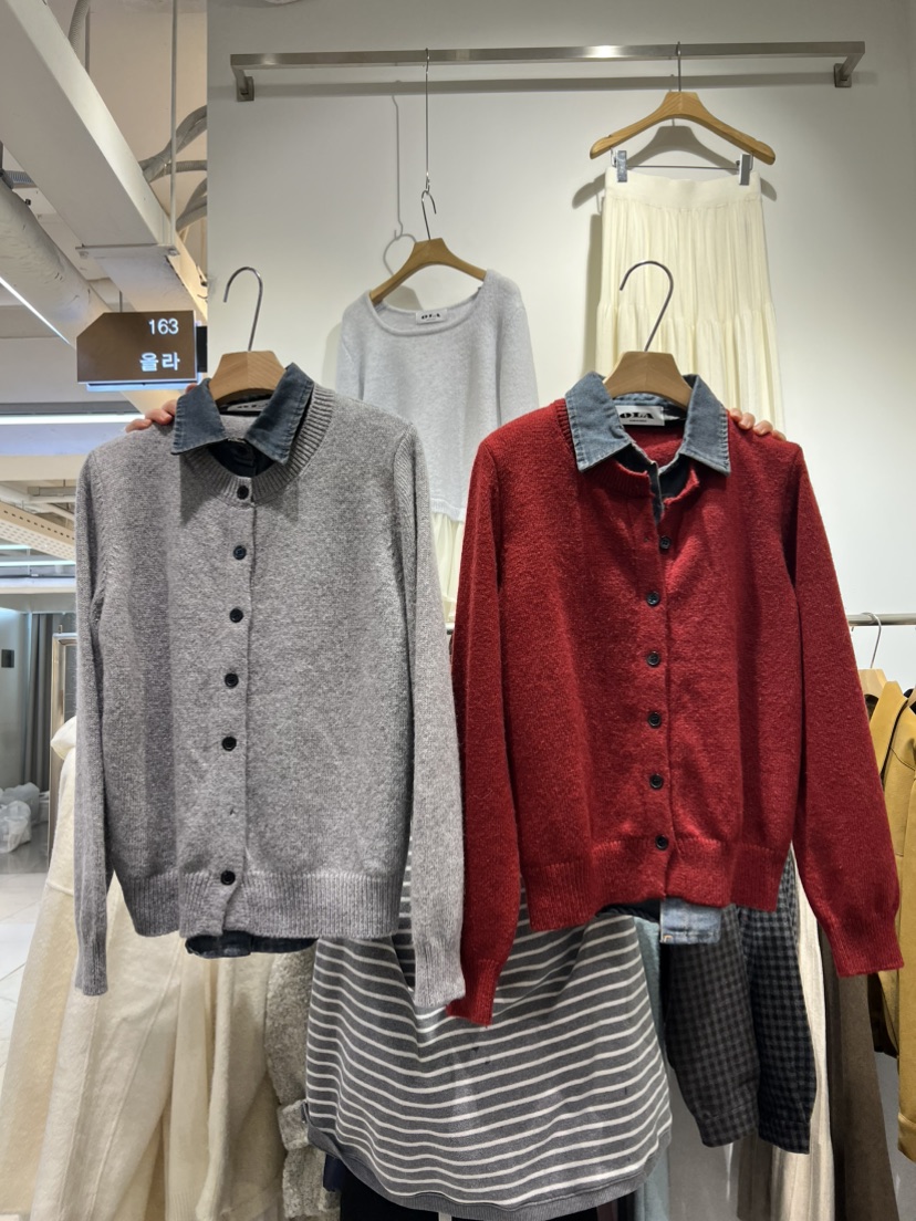 OLA㊣東大門實拍女士新款熱賣人氣職業真品推薦針織衫假兩件mellor/OLA針織衫