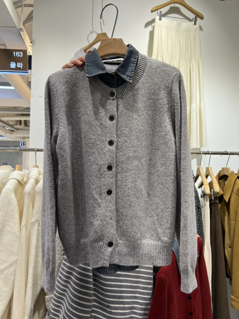 OLA㊣東大門實拍女士新款熱賣人氣職業真品推薦針織衫假兩件mellor/OLA針織衫圖色1