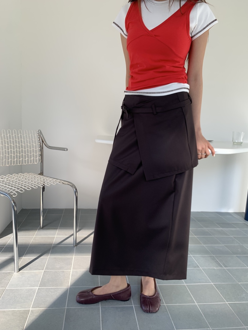 MURMUR東大門直郵㊣女士新品人氣真品職業熱賣長裙可拆卸雙層MURMUR長裙