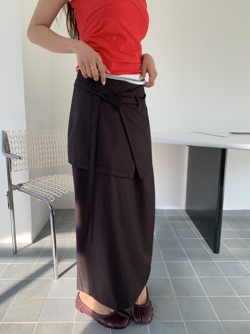 MURMUR東大門直郵㊣女士新品人氣真品職業熱賣長裙可拆卸雙層MURMUR長裙