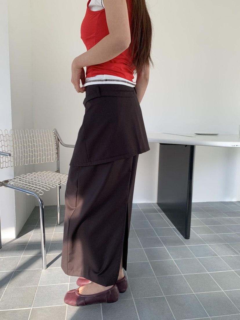 MURMUR東大門直郵㊣女士新品人氣真品職業熱賣長裙可拆卸雙層MURMUR長裙