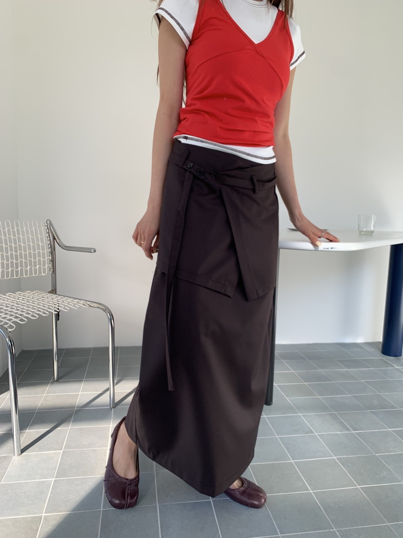 MURMUR東大門直郵㊣女士新品人氣真品職業熱賣長裙可拆卸雙層MURMUR長裙