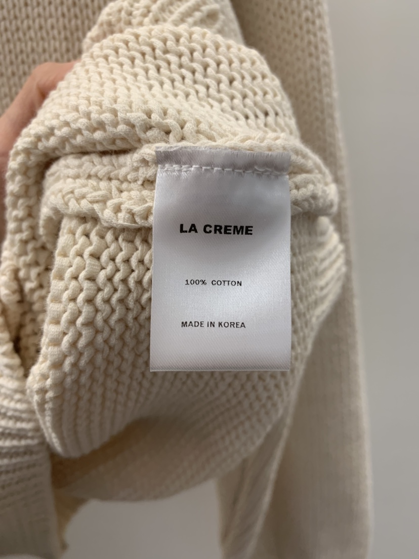 LA CREME㊣東大門實拍女裝新款時尚職業熱賣真品針織衫泡泡袖LA CREME針織衫