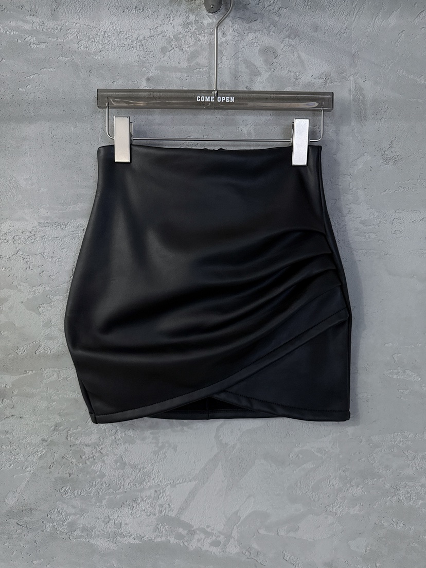 COME OPEN/HAPER㊣東大門實拍女士新品真品人氣推薦短裙皮革COME OPEN/HAPER短裙圖色1