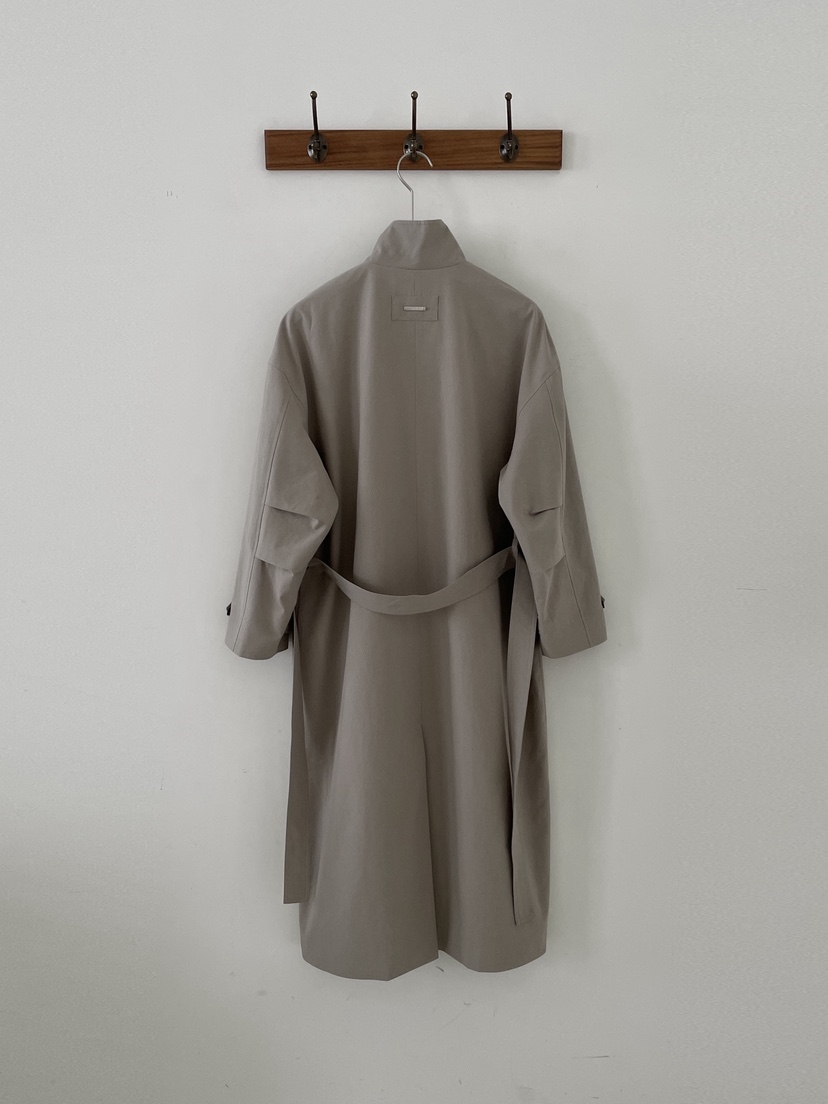 3 ANOTHER韓國代購㊣女裝新品熱賣長款風衣含腰帶春款高領長款3 ANOTHER長款風衣