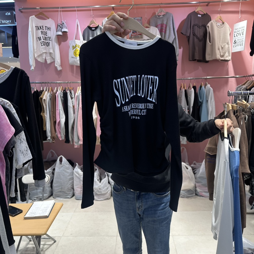 K STORY韓國直郵㊣女裝新款熱賣真品26春夏時尚長袖T恤春款K STORY長袖T恤圖色3