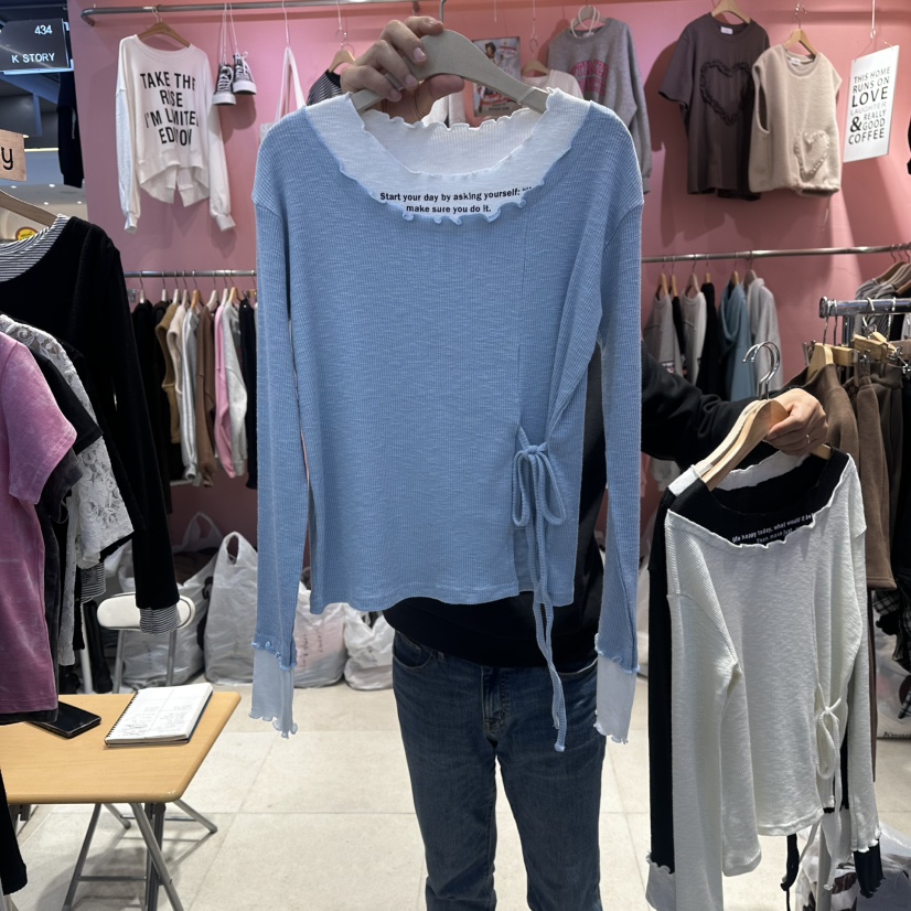K STORY㊣東大門代購女士新款26春夏時尚人氣推薦長袖T恤春款K STORY長袖T恤圖色2