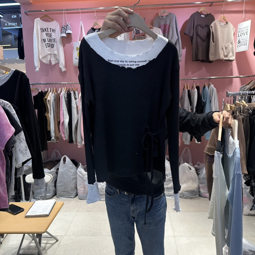 K STORY㊣東大門代購女士新款26春夏時尚人氣推薦長袖T恤春款K STORY長袖T恤圖色3
