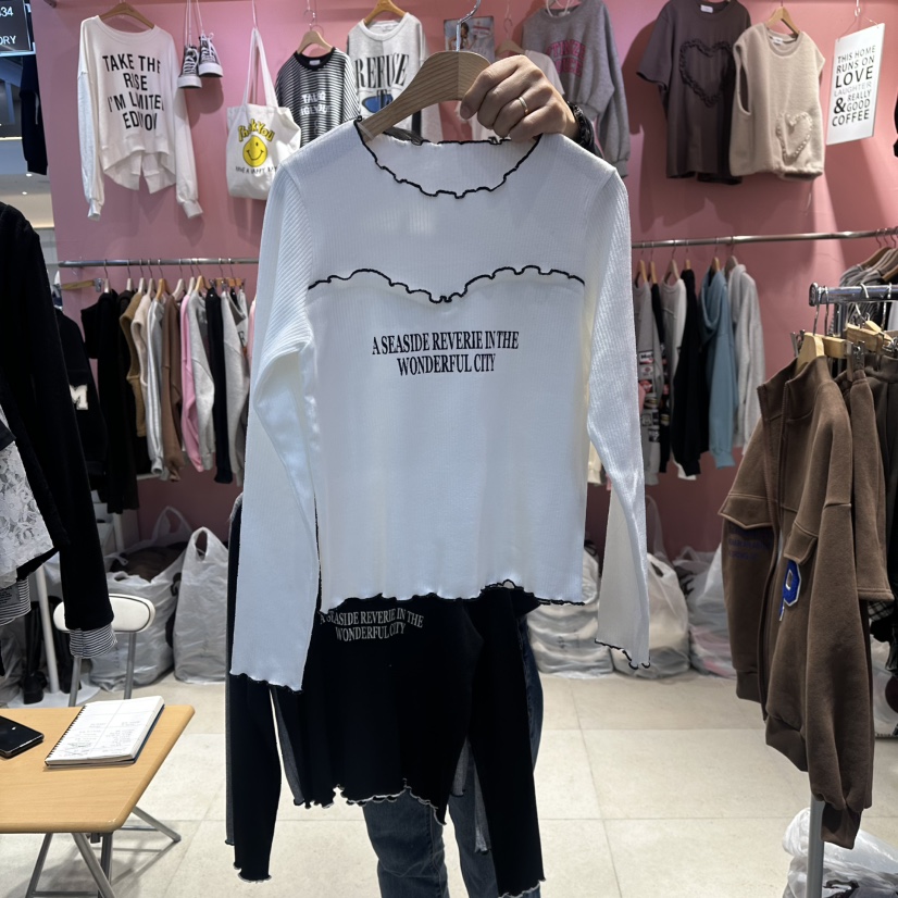 K STORY韓國代購㊣女裝新品職業26春夏熱賣人氣長袖T恤春款K STORY長袖T恤圖色1