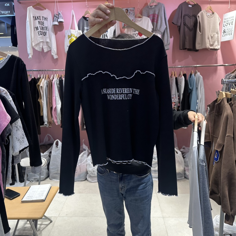 K STORY韓國代購㊣女裝新品職業26春夏熱賣人氣長袖T恤春款K STORY長袖T恤圖色3