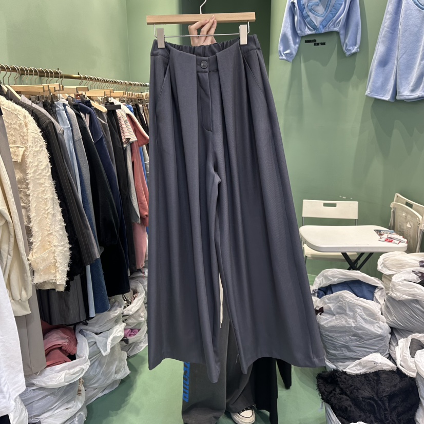 ROMANTIC NEWYORK㊣東大門代購女裝新品職業熱賣休閑褲含腰帶ROMANTIC NEWYORK休閑褲圖色2