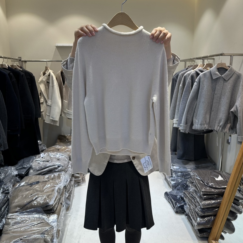 HER/PLAYLIST㊣東大門代購女裝新款26春夏人氣針織衫羊毛高領HER/PLAYLIST針織衫圖色1