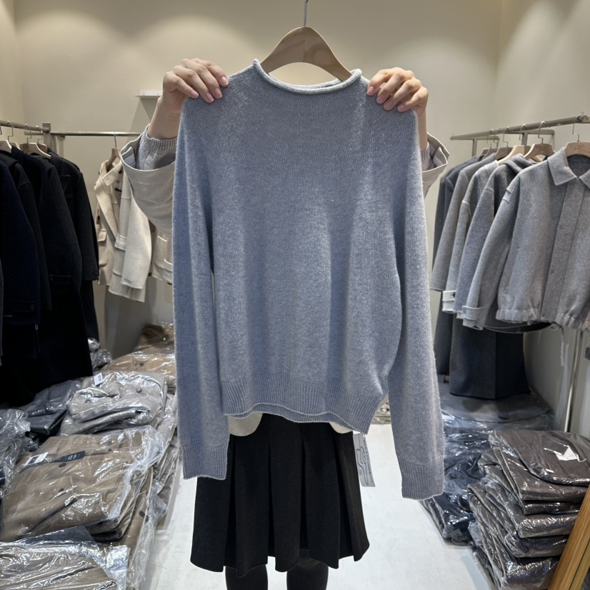 HER/PLAYLIST㊣東大門代購女裝新款26春夏人氣針織衫羊毛高領HER/PLAYLIST針織衫圖色3