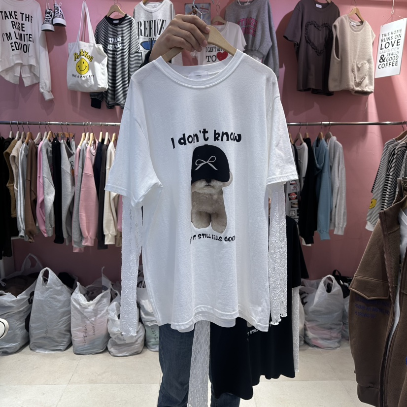 K STORY韓國代購㊣女士新品推薦真品時尚長袖T恤假兩件春款K STORY長袖T恤圖色1