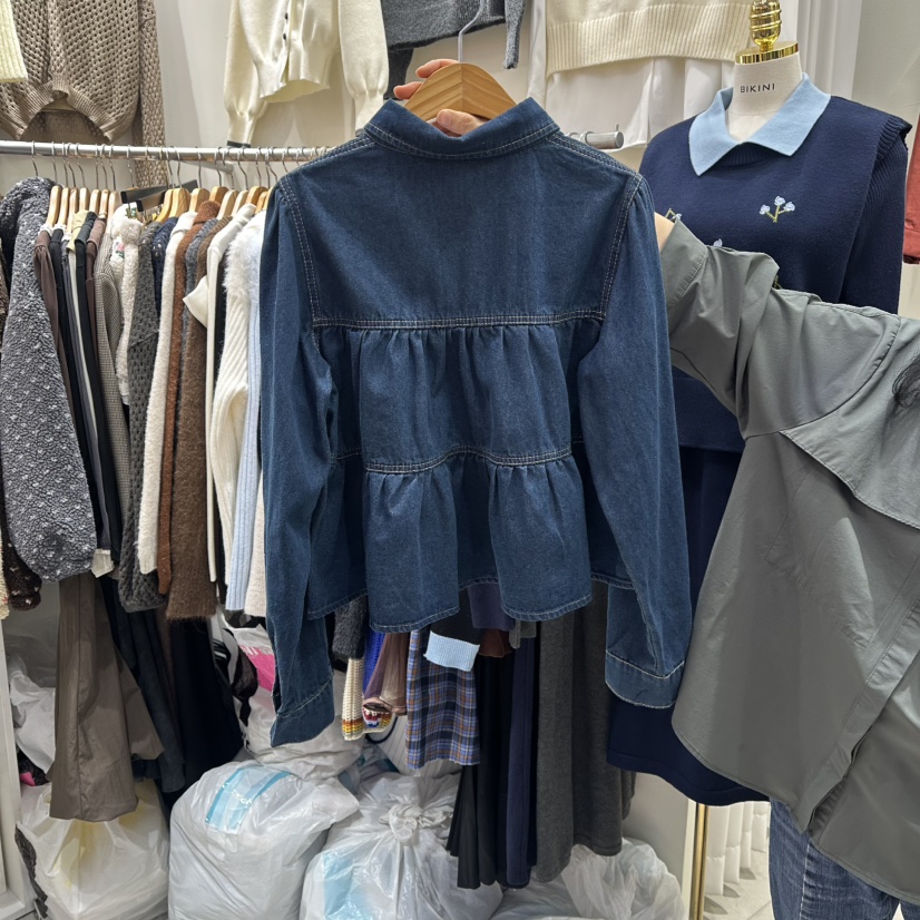 BIKINI㊣東大門實拍女士新款時尚職業人氣推薦襯衫蕾絲衫蕾絲BIKINI襯衫/蕾絲衫