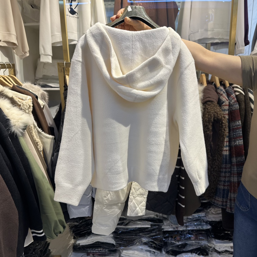 COCO HOLIC韓國直郵㊣女士新款推薦時尚熱賣針織衫連帽拉鏈衫COCO HOLIC針織衫