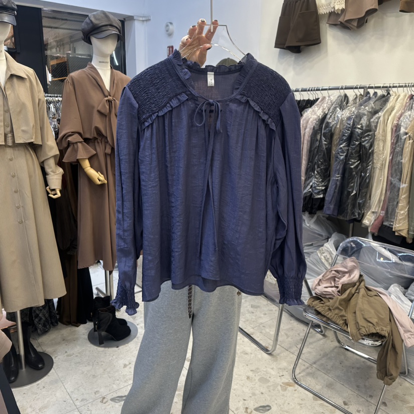 MARIGOLD韓國代購㊣女士新品26春夏真品人氣時尚襯衫蕾絲衫MARIGOLD襯衫/蕾絲衫圖色2