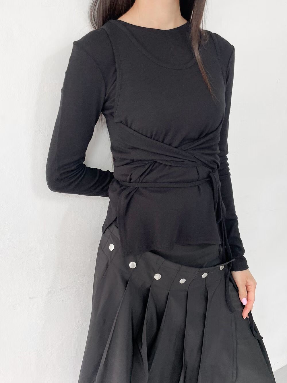 ShopBaguette韓國直郵㊣女裝新款真品人氣職業長袖T恤兩件套ShopBaguette長袖T恤圖色3