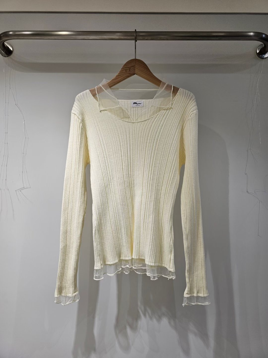 MYME(無品牌標）㊣東大門代購女裝新款休閑人氣針織衫假兩件MYME(無品牌標）針織衫圖色1