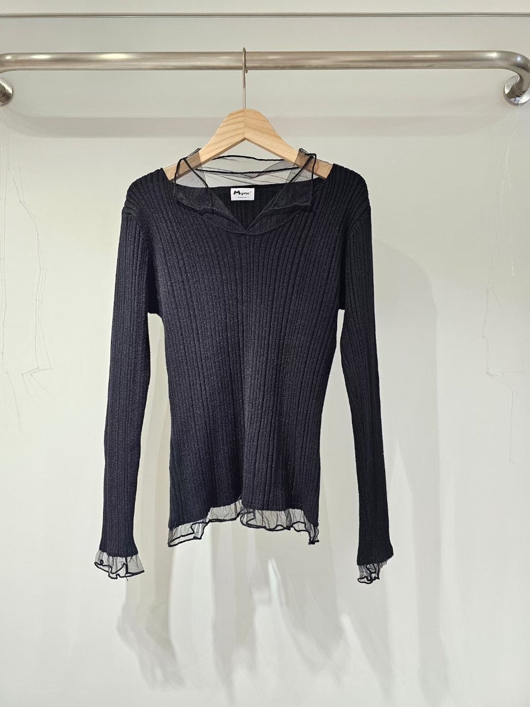 MYME(無品牌標）㊣東大門代購女裝新款休閑人氣針織衫假兩件MYME(無品牌標）針織衫圖色2