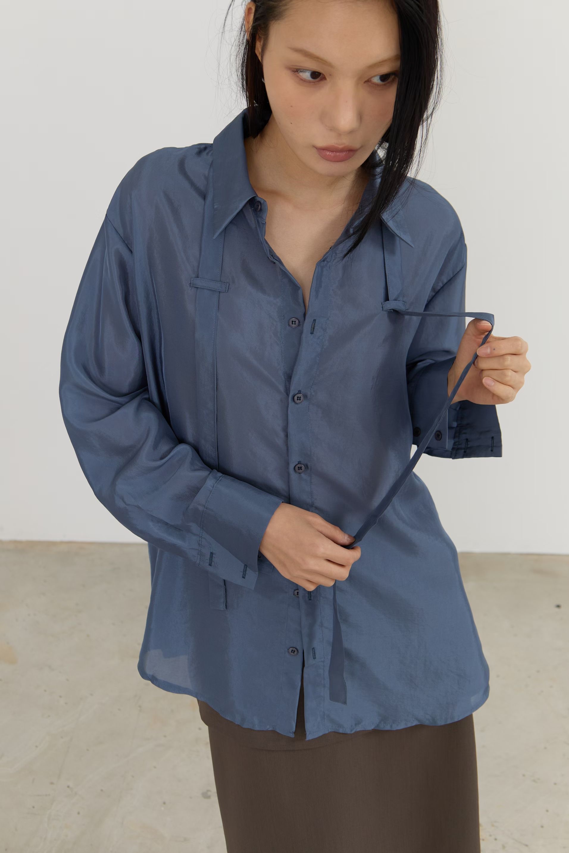 ShopBaguette韓國代購㊣女裝新品人氣休閑推薦時尚襯衫蕾絲衫ShopBaguette襯衫/蕾絲衫圖色2