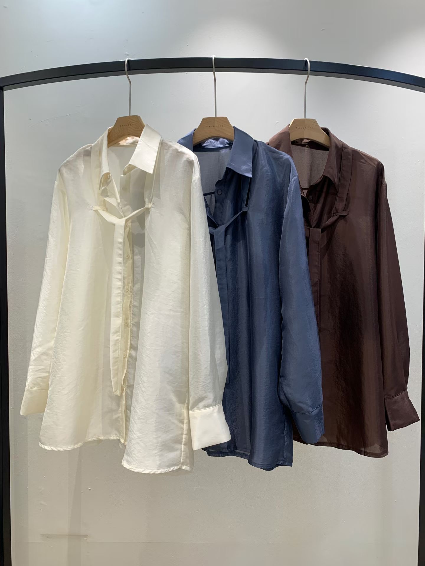 ShopBaguette韓國代購㊣女裝新品人氣休閑推薦時尚襯衫蕾絲衫ShopBaguette襯衫/蕾絲衫圖色3左三色