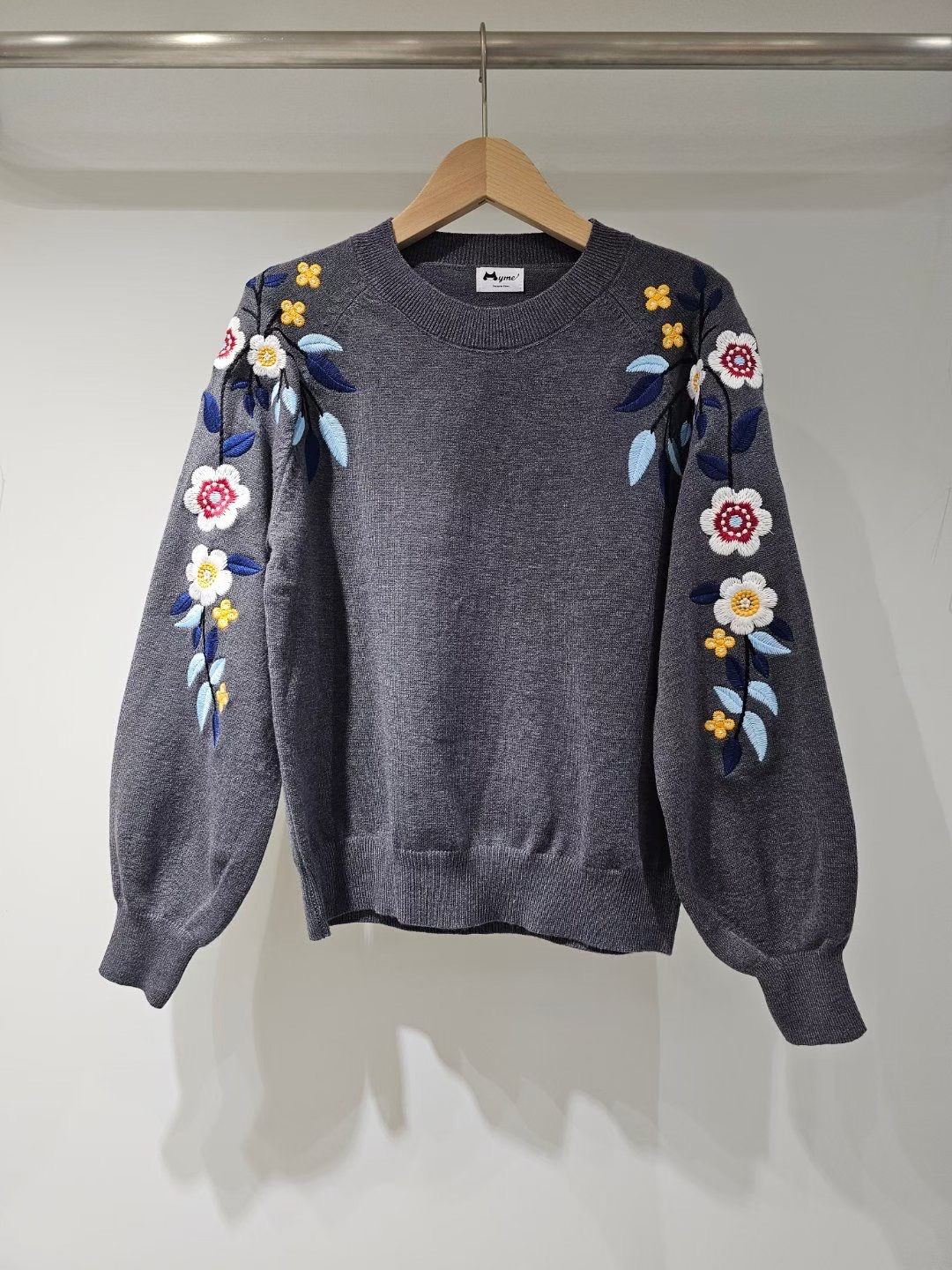 MYME(無品牌標）韓國代購㊣女裝新品職業人氣26春夏針織衫刺繡MYME(無品牌標）針織衫圖色2