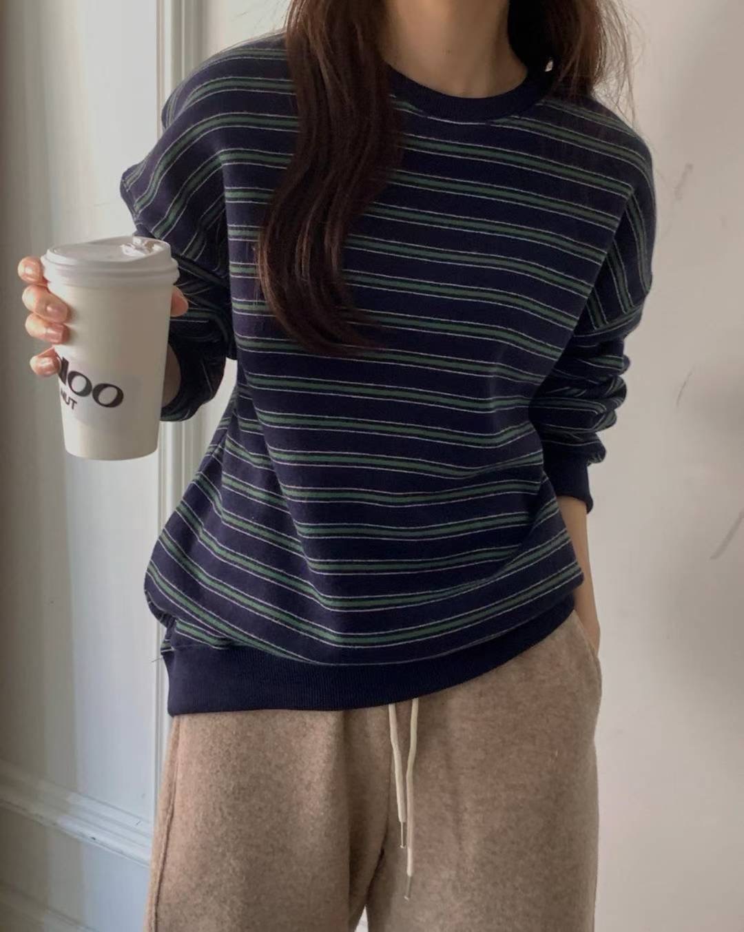 LIBRE東大門代購女士新款推薦熱賣25秋冬人氣時尚長袖T恤HAY KNOCK長袖T恤