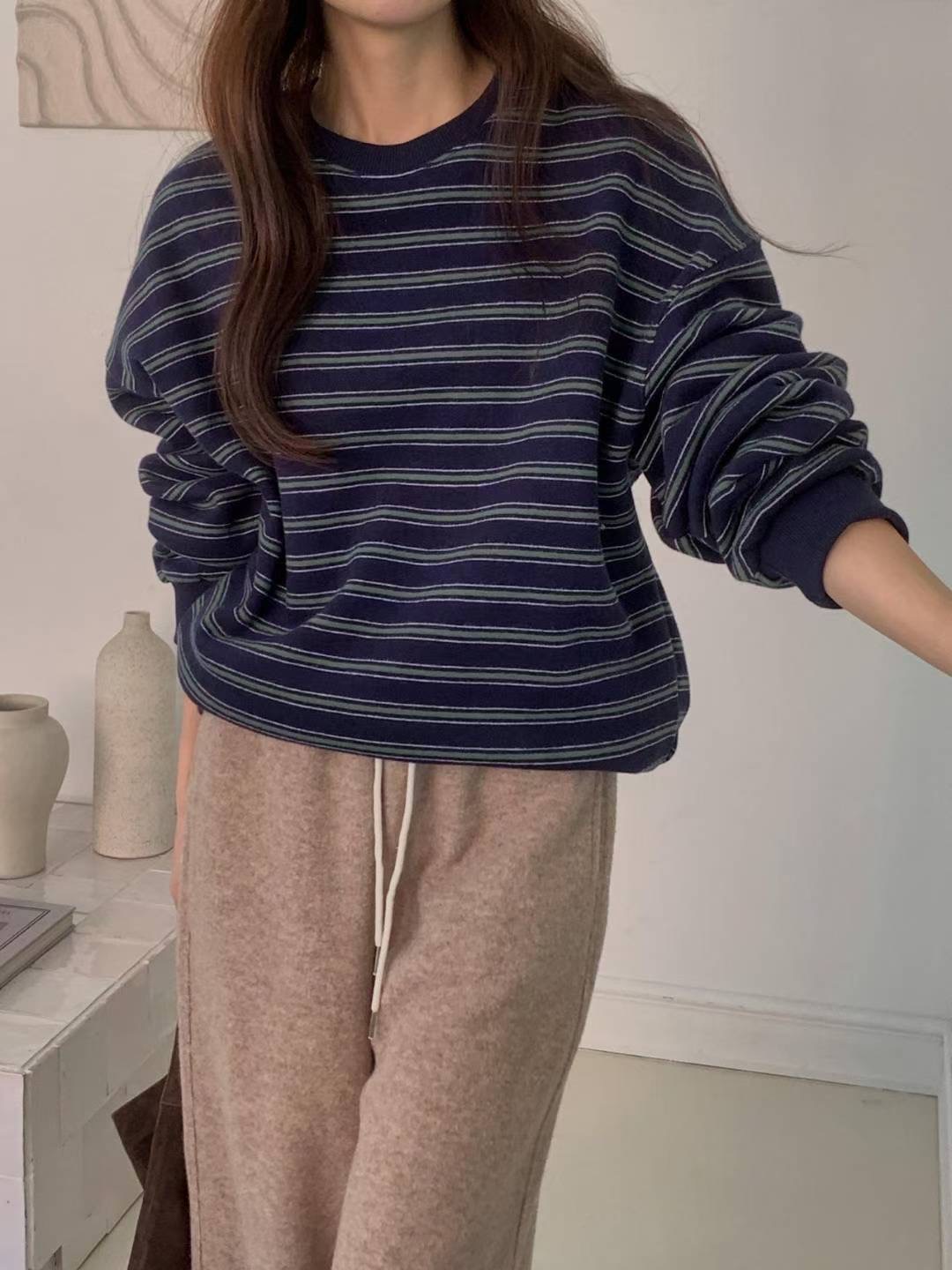 LIBRE東大門代購女士新款推薦熱賣25秋冬人氣時尚長袖T恤HAY KNOCK長袖T恤圖色1