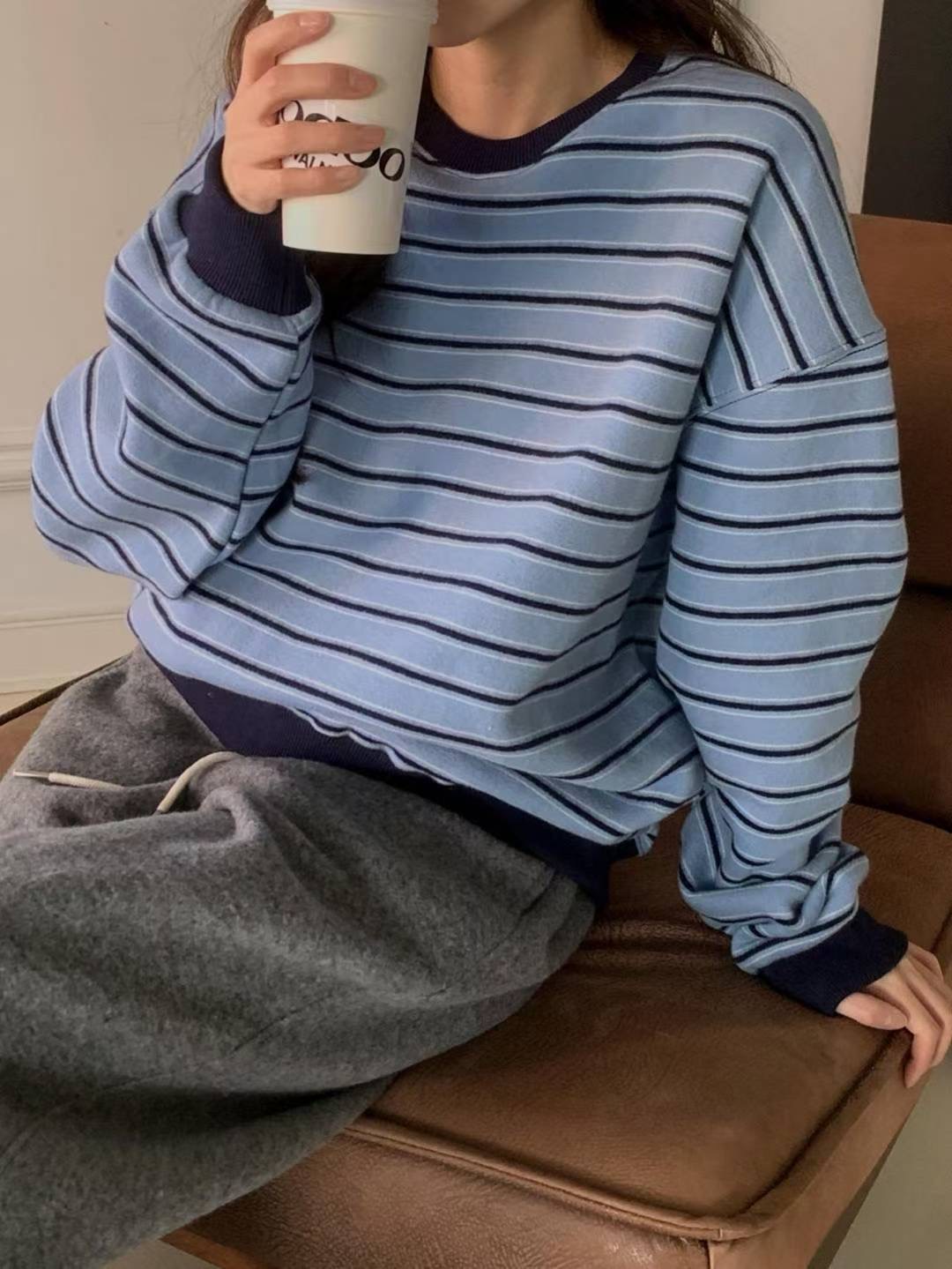 LIBRE東大門代購女士新款推薦熱賣25秋冬人氣時尚長袖T恤HAY KNOCK長袖T恤圖色2