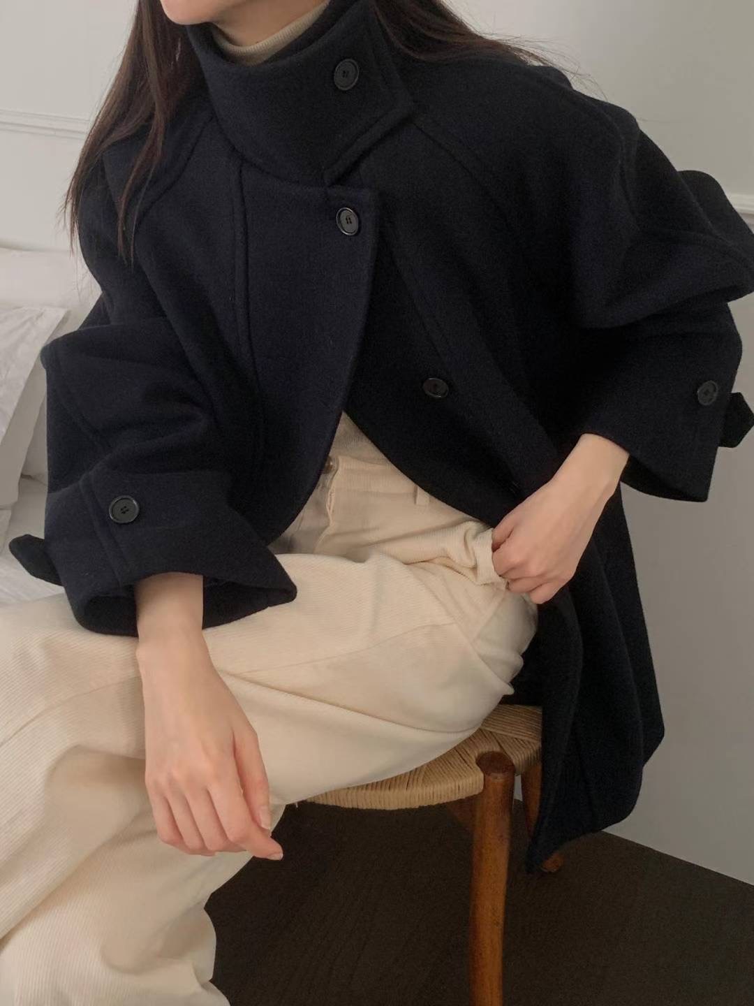 LIBRE韓國代購女士新品休閑職業時尚人氣25秋冬中長款大衣HAY KNOCK中長款大衣