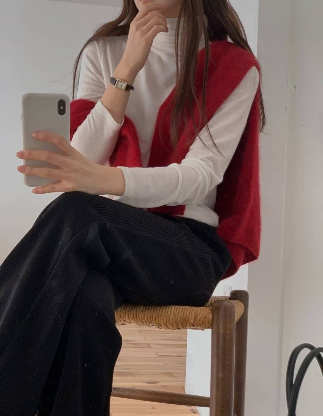 LIBRE韓國代購女士新款熱賣25秋冬時尚休閑推薦職業長袖T恤HAY KNOCK長袖T恤