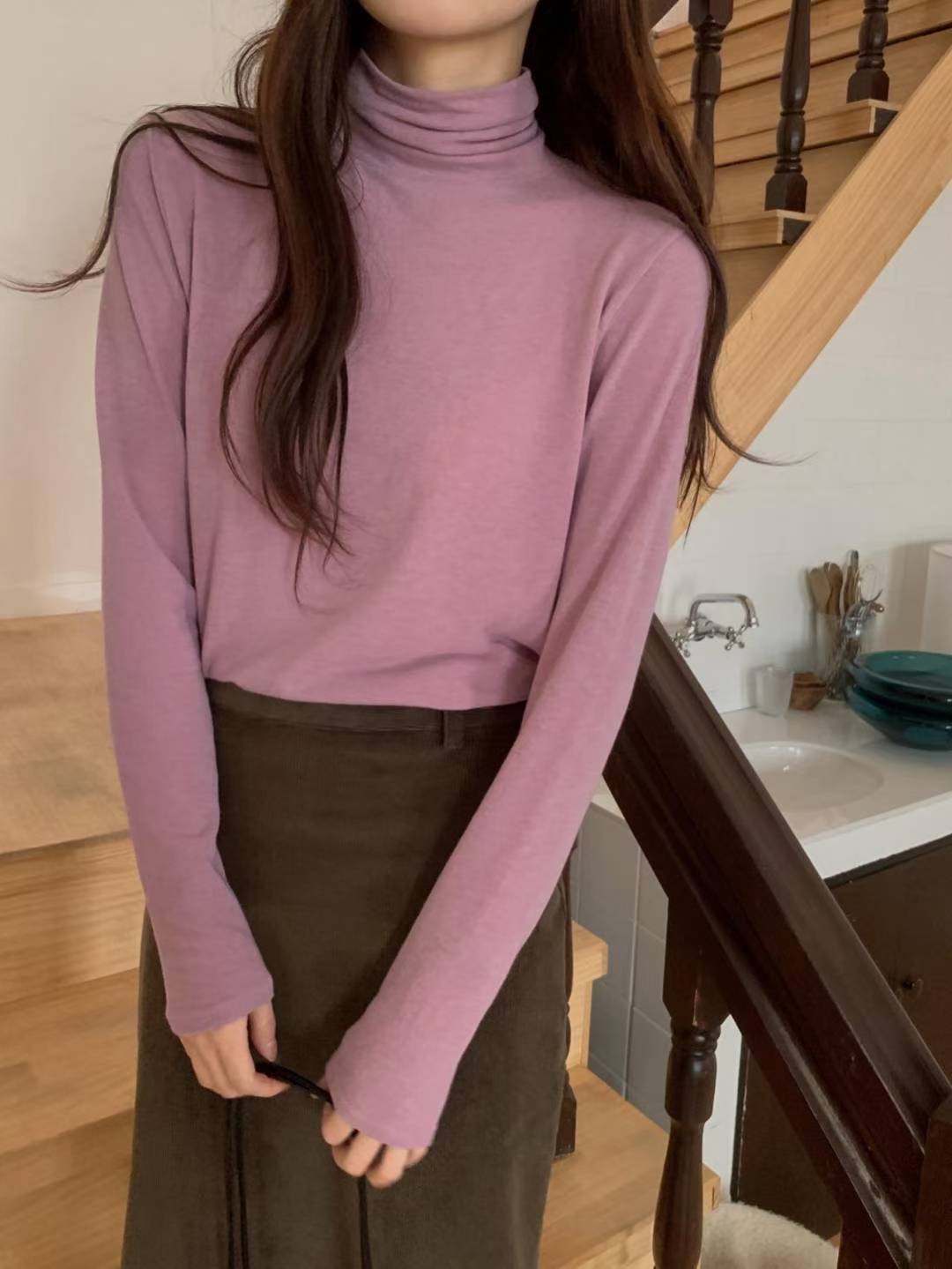 LIBRE韓國代購女士新款熱賣25秋冬時尚休閑推薦職業長袖T恤HAY KNOCK長袖T恤圖色3