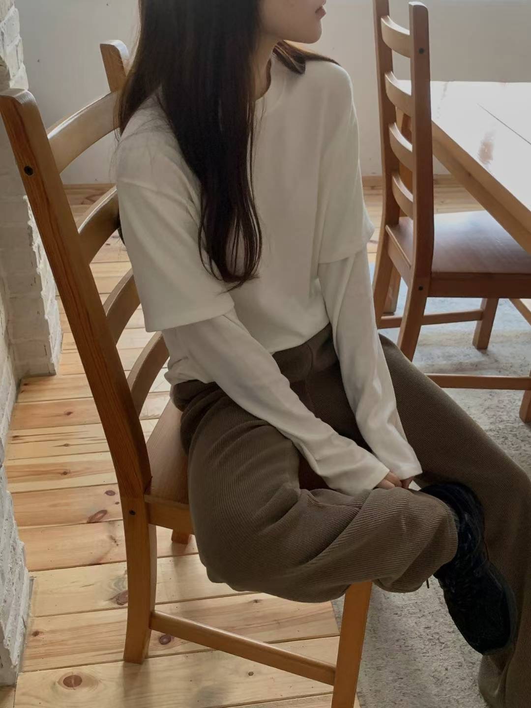 LIBRE東大門直郵女士新品推薦25秋冬職業休閑熱賣長袖T恤HAY KNOCK長袖T恤