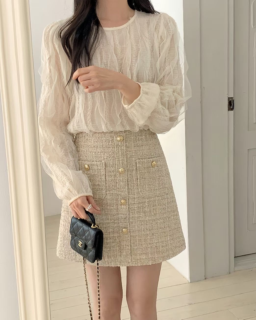 VIVIANLEE東大門直郵女士新品休閑熱賣時尚25秋冬襯衫蕾絲衫VIVIANLEE襯衫/蕾絲衫圖色1