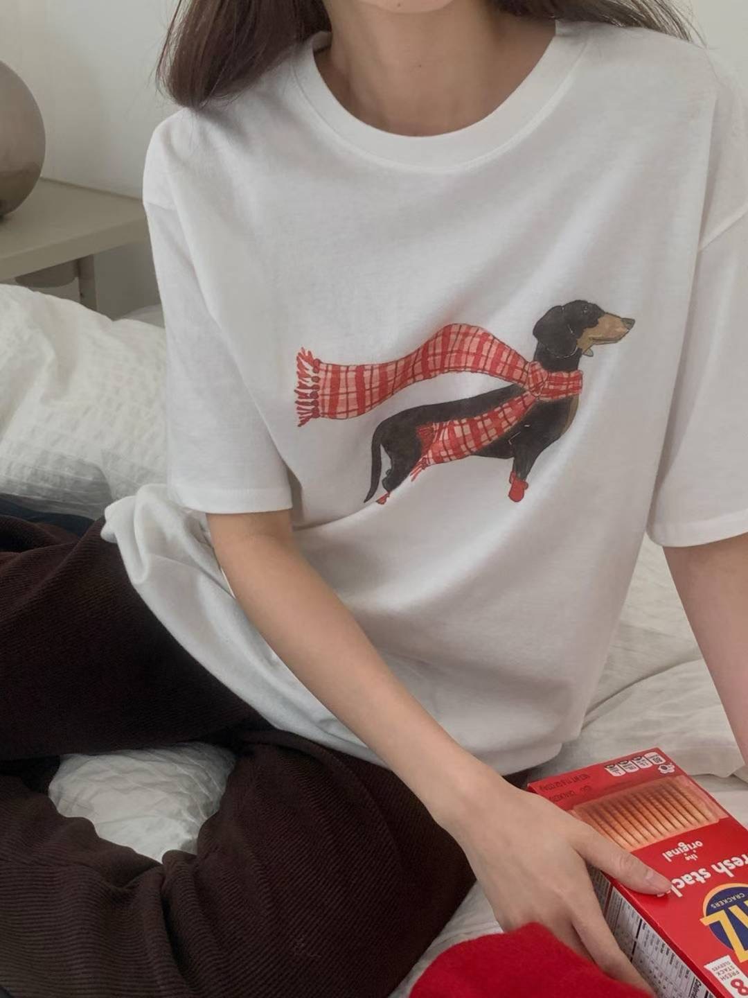 LIBRE韓國直郵女士新品職業人氣25秋冬休閑時尚熱賣推薦T恤HAY KNOCKT恤圖色1