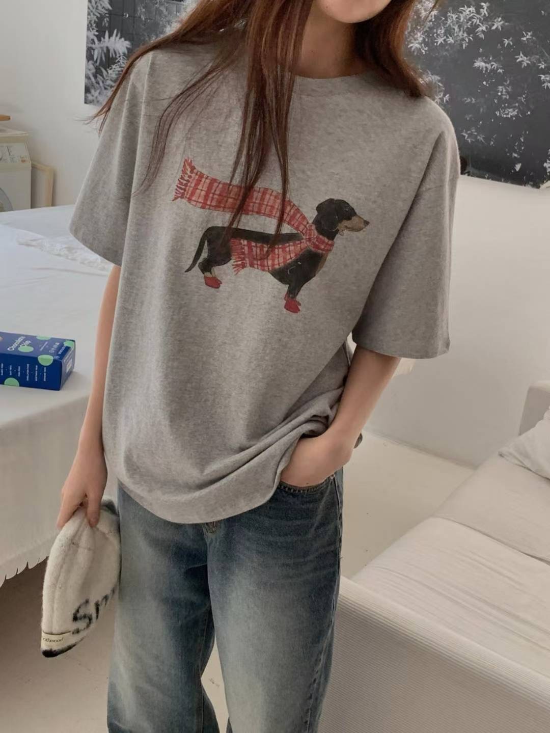 LIBRE韓國直郵女士新品職業人氣25秋冬休閑時尚熱賣推薦T恤HAY KNOCKT恤圖色2