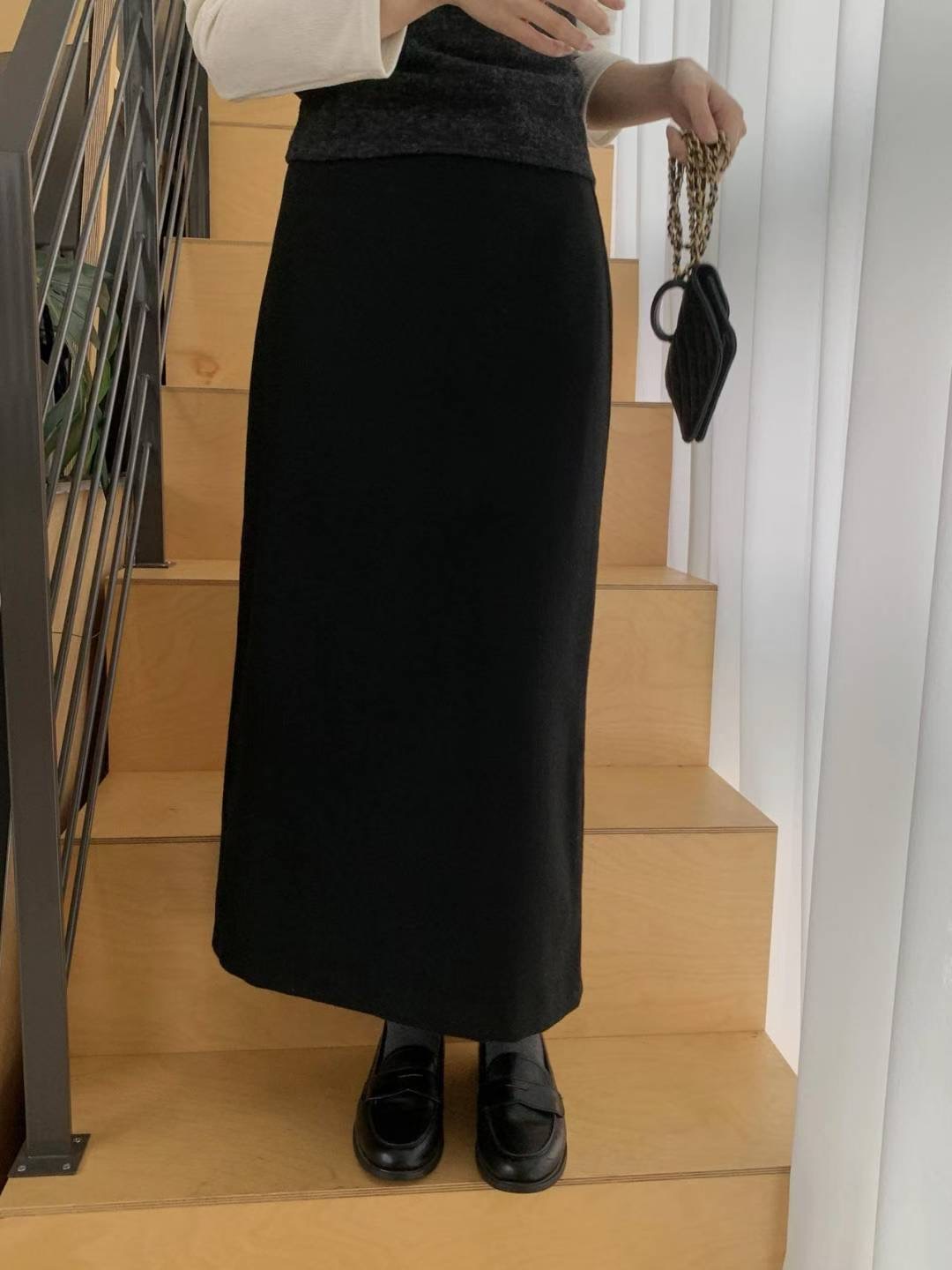 LIBRE韓國直郵女士新品推薦人氣時尚休閑熱賣25秋冬長裙羊毛HAY KNOCK長裙