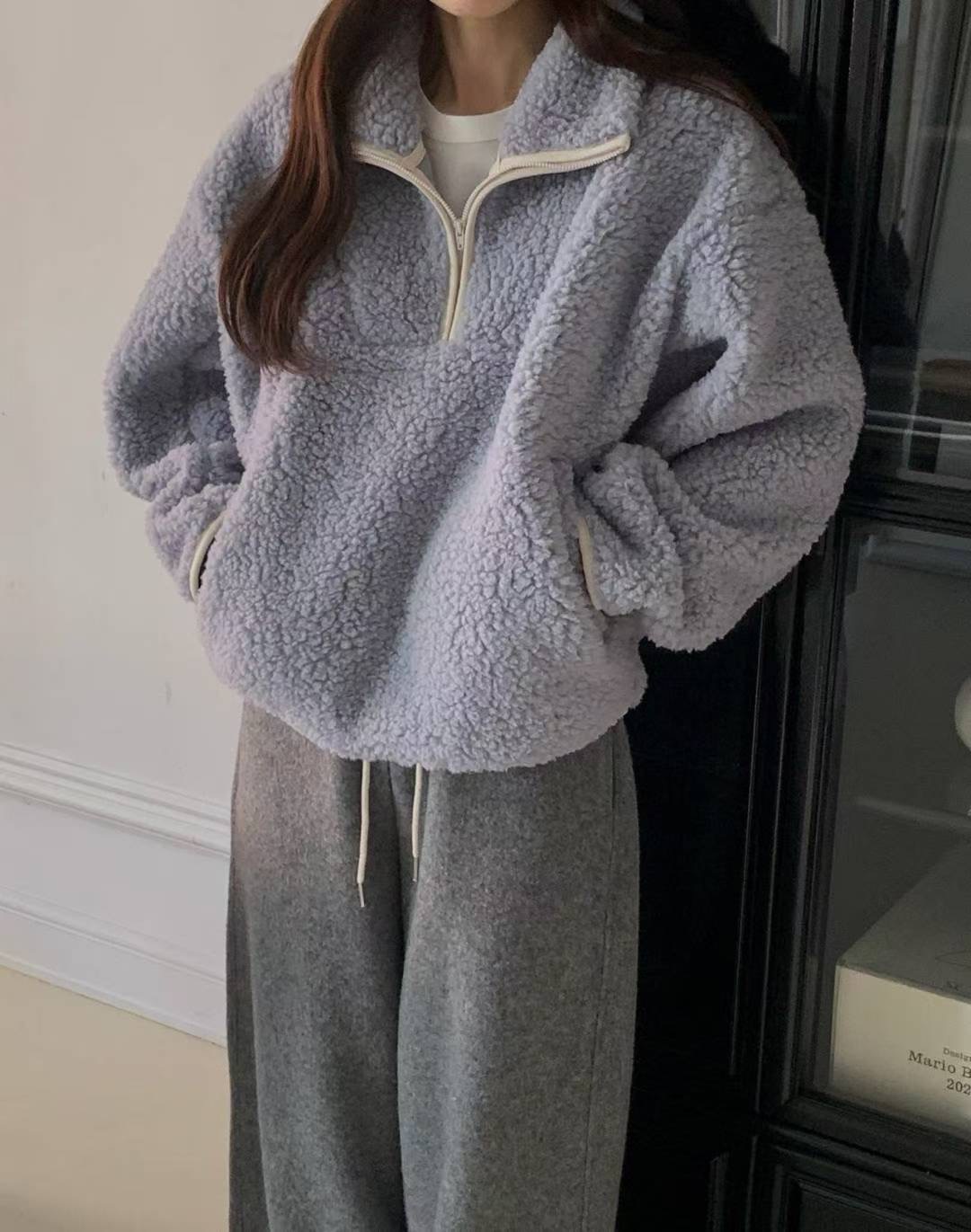 LIBRE韓國代購女裝新品人氣休閑推薦熱賣25秋冬職業衛衣拉鏈HAY KNOCK衛衣圖色1